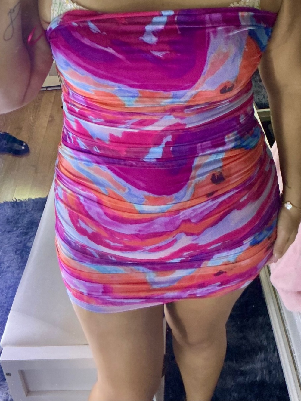 Colorful mini bodycon dress